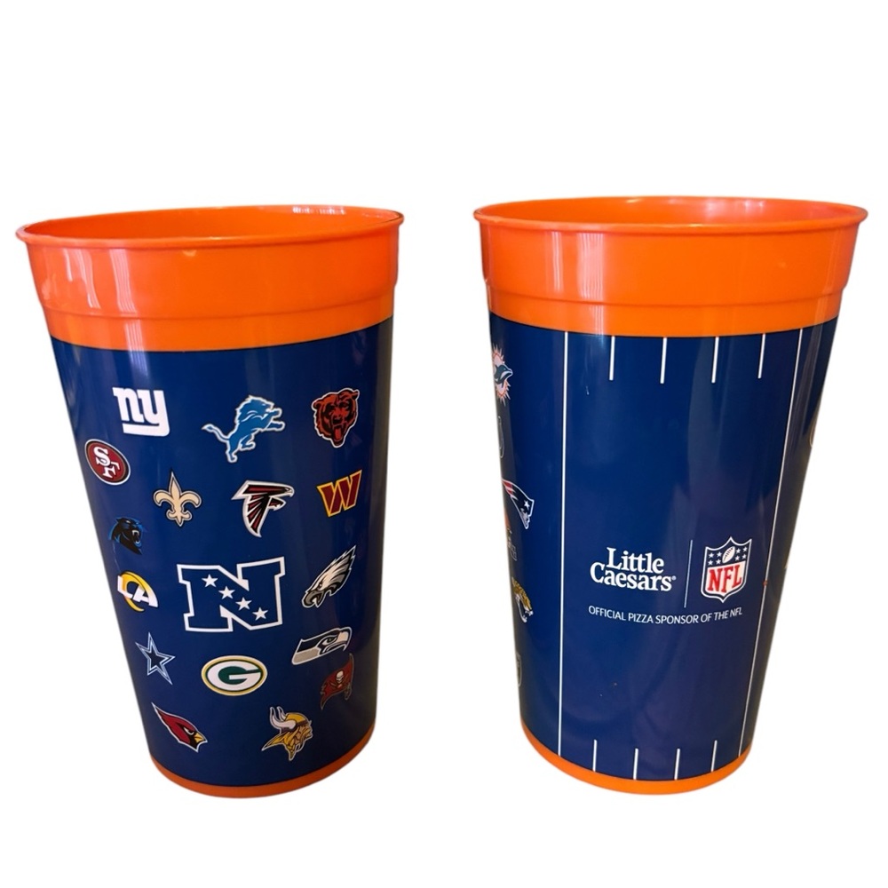 Little Caesar’s Pizza NFL Team Logo Plastic Cups Super Bowl Edition